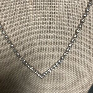 Vintage Rhinestone Silver  Necklace